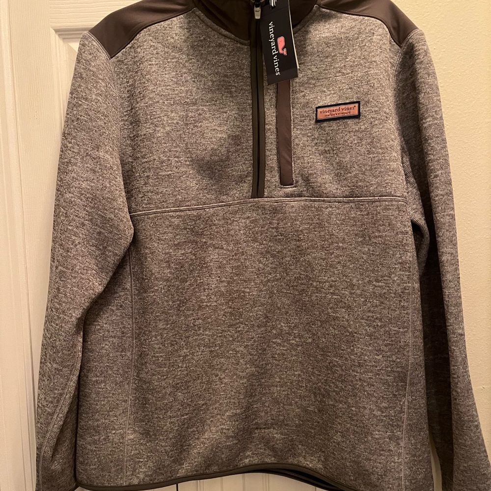 Vineyard Vines  Sweater Fleece Quarter Zip Grey Heather